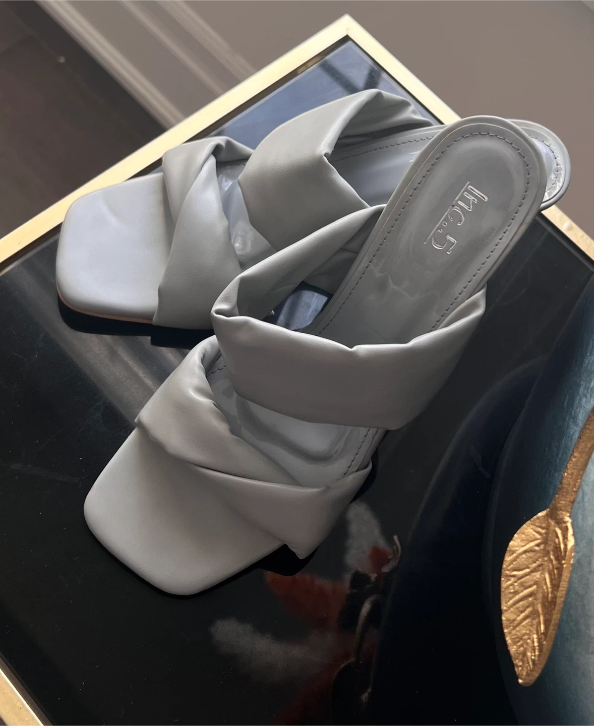 Inc.5 greyish blue Twisted Strap Mules - Size 38 - photo 3
