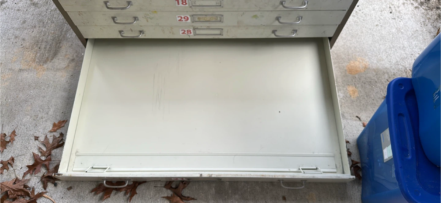 Vintage Metal Flat File Cabinet - photo 5