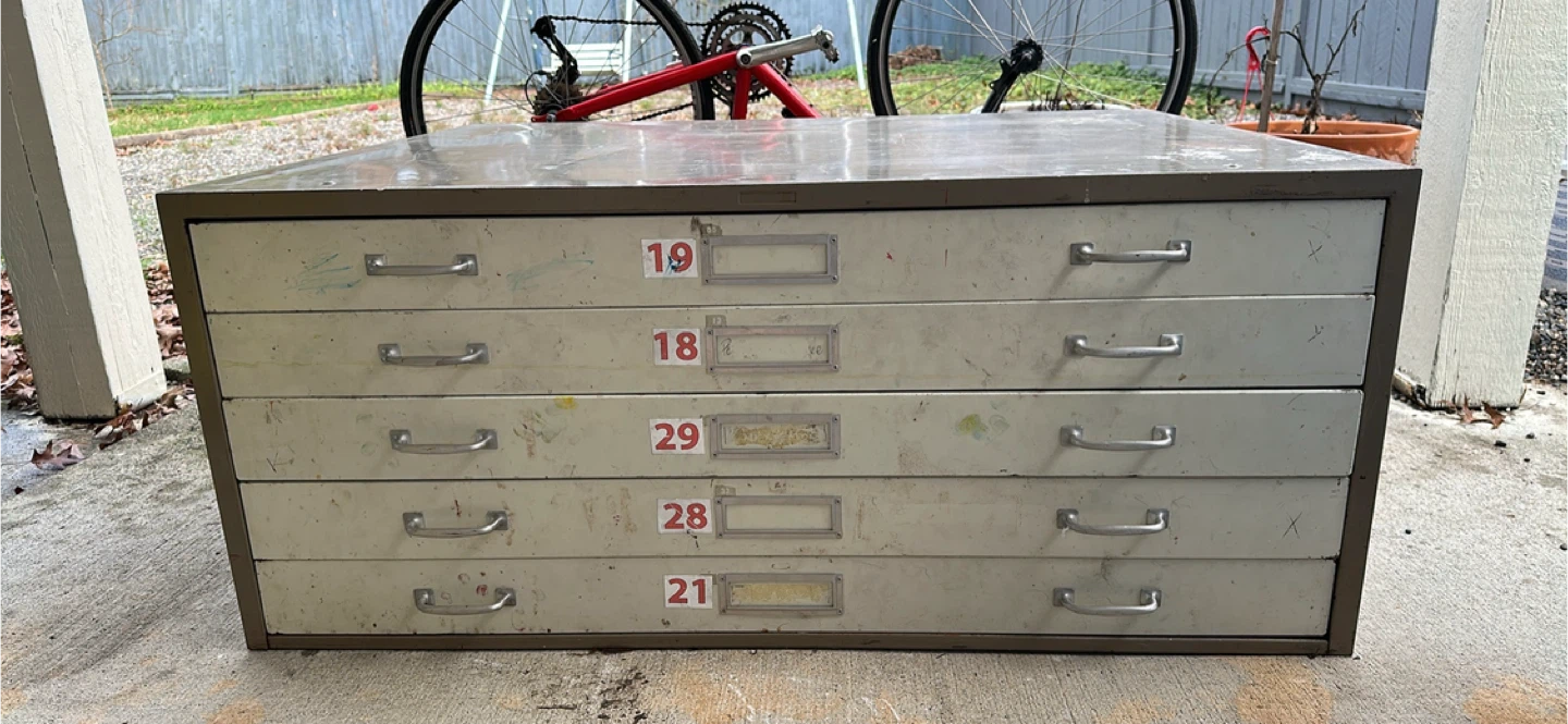 Vintage Metal Flat File Cabinet
