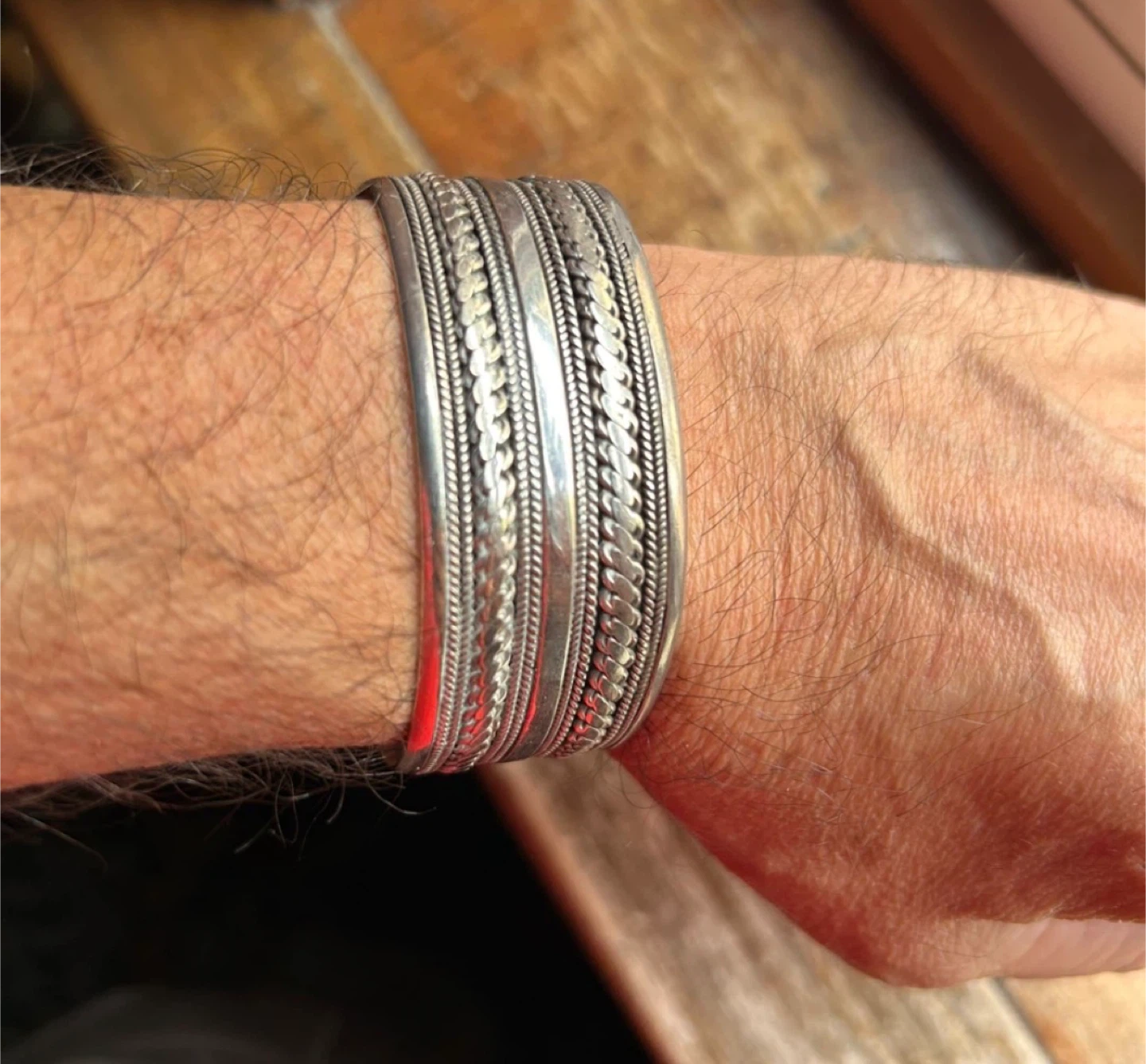 $160 Sterling silver cuff bracelet  wide jewellery 51 grams - photo 3