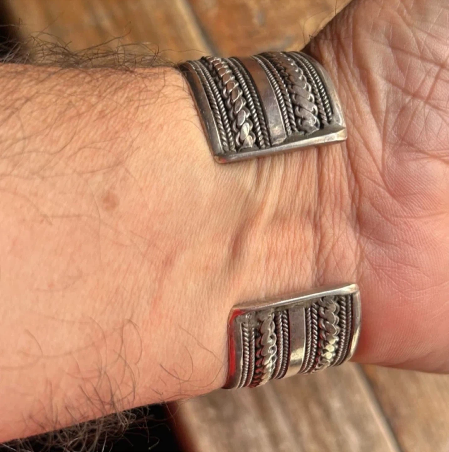 $160 Sterling silver cuff bracelet  wide jewellery 51 grams - photo 2