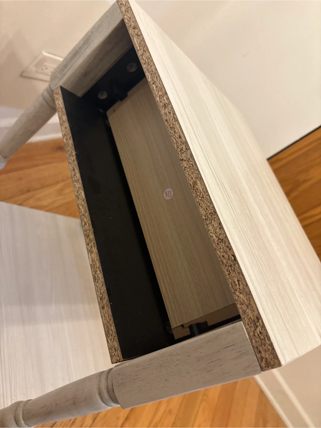 Nice wood nightstand needs a back panel and knob.  has parts - photo 3