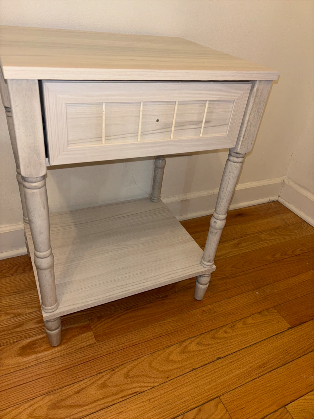 Nice wood nightstand needs a back panel and knob.  has parts