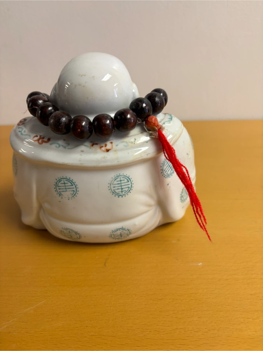 Porcelain Buddha Statue with Prayer Beads - photo 3
