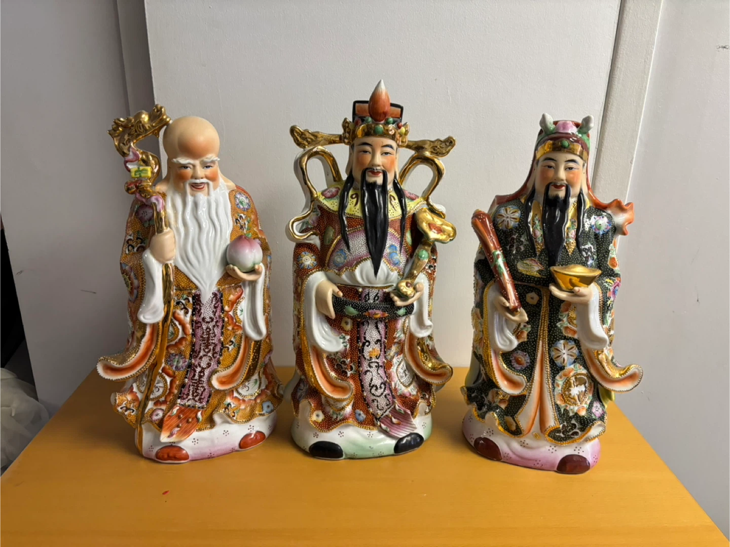 Three Chinese Porcelain Figurines (Three Stars)