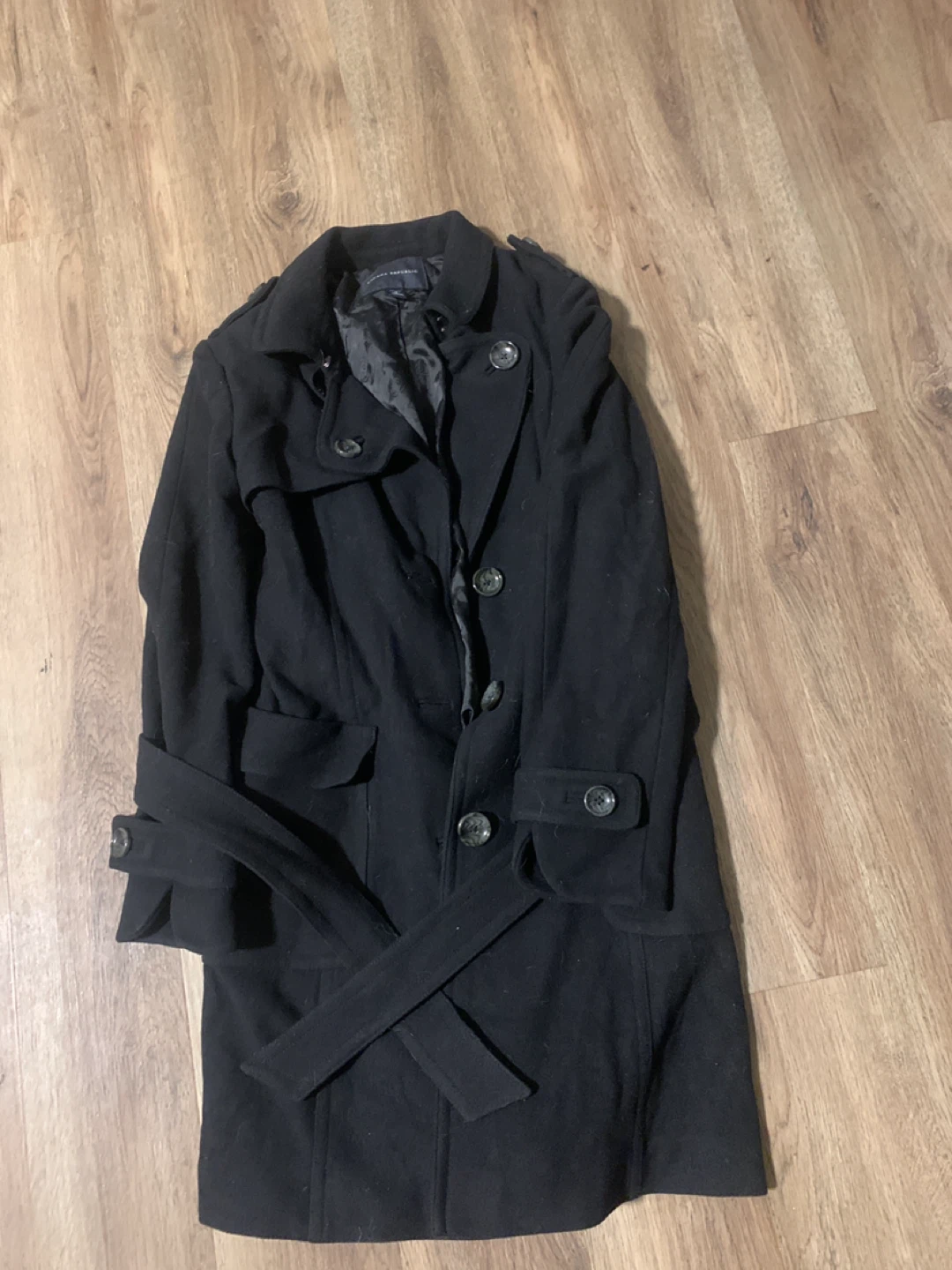 Banana Republic Black Petite S Trench Coat