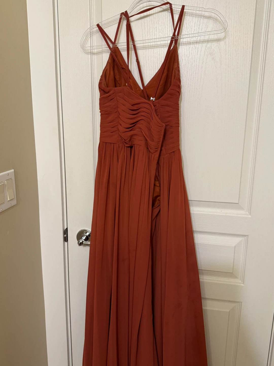 Azazie Bridesmaid Dress - Size A12 - Rust Orange - photo 4