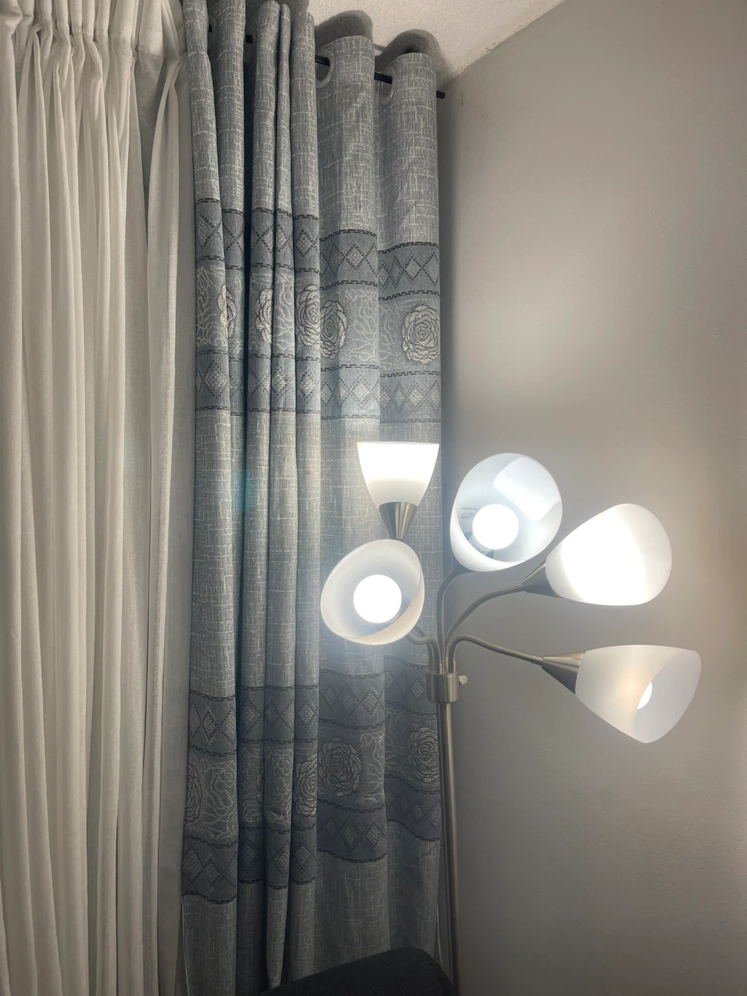 2 Grey Patterned Curtains - photo 4