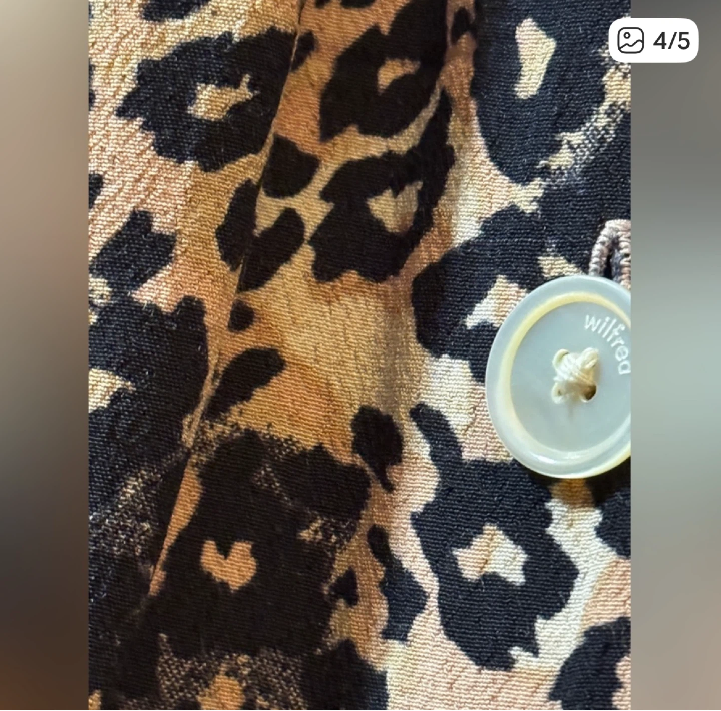 Wilfred Aritzia Animal Print Button-down Shirt Dress with Tie - photo 4