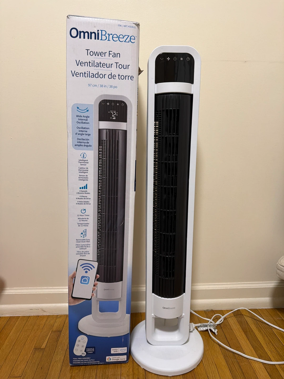 OmniBreeze Tower Fan 38 inch