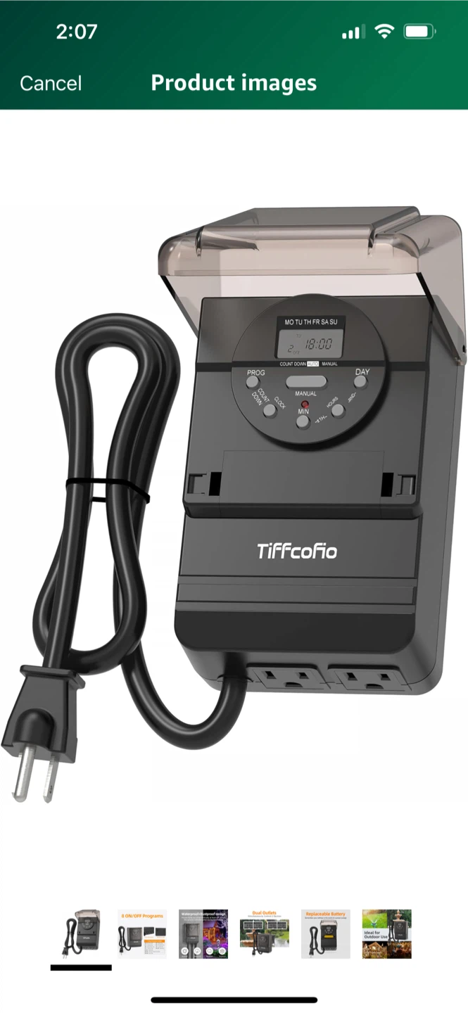 TiffCoTio 7-Day Programmable Outdoor Timer