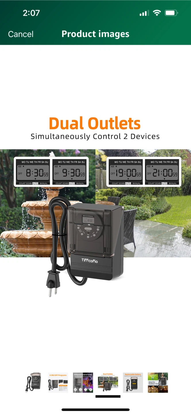 TiffCoTio 7-Day Programmable Outdoor Timer - photo 4