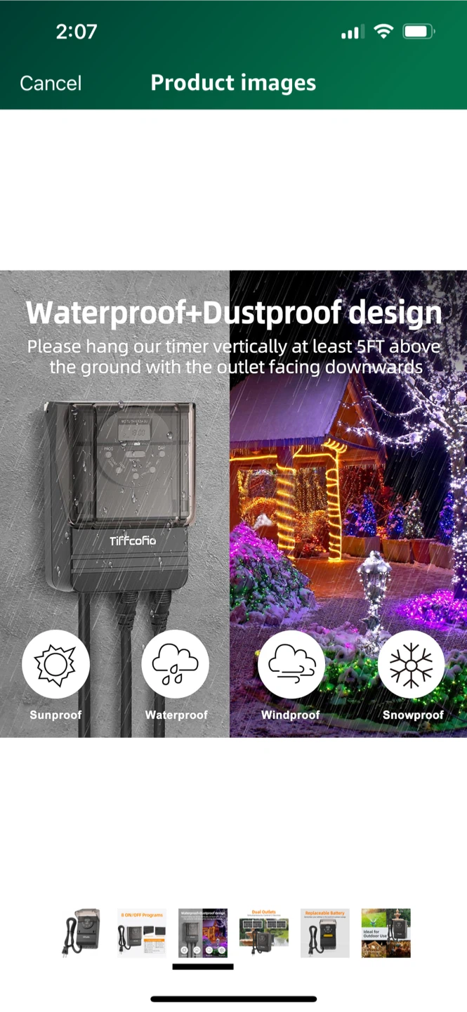 TiffCoTio 7-Day Programmable Outdoor Timer - photo 3