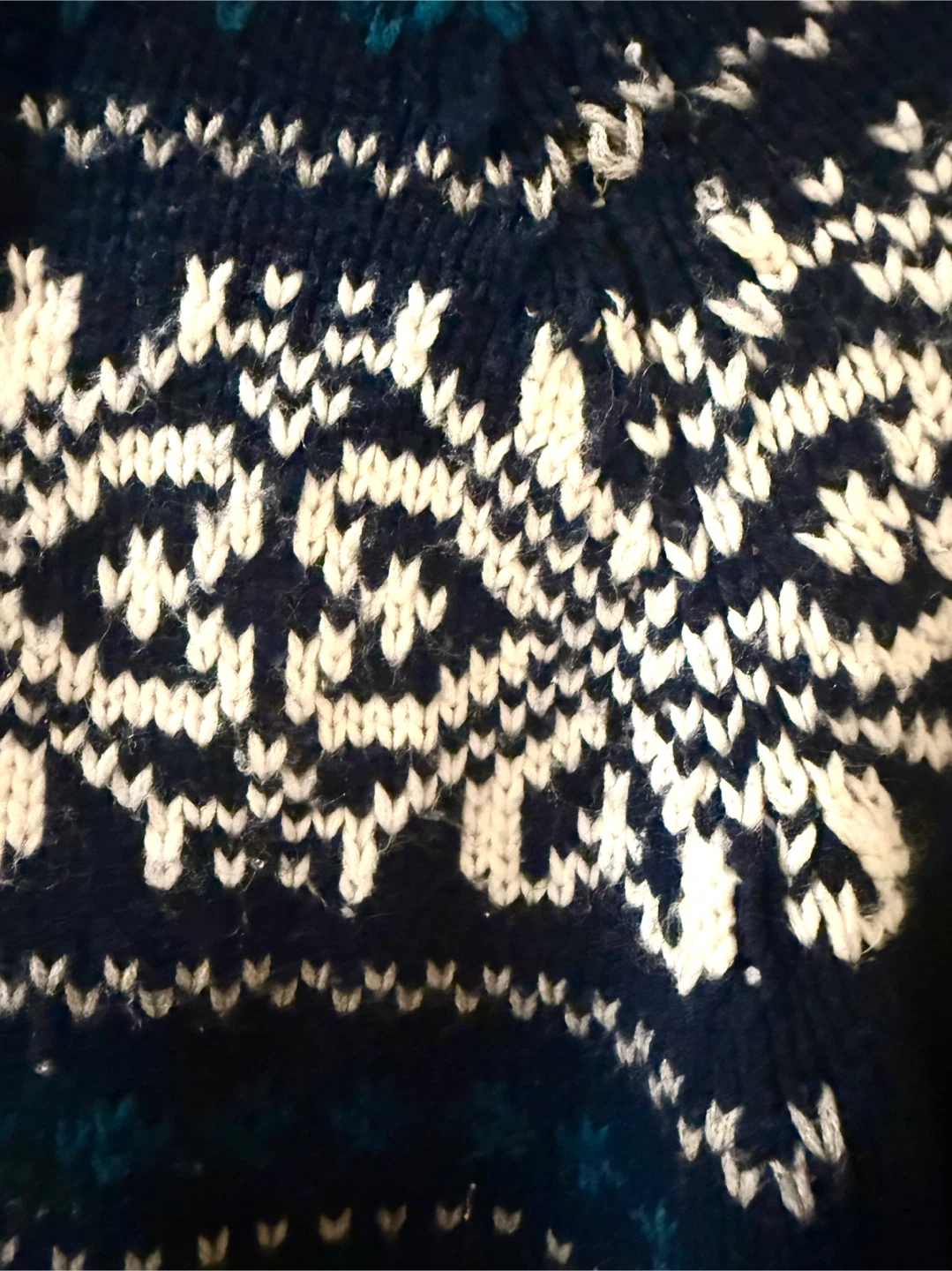 Cozy Knit Cardigan - Blue & White Pattern with a Hood - photo 2