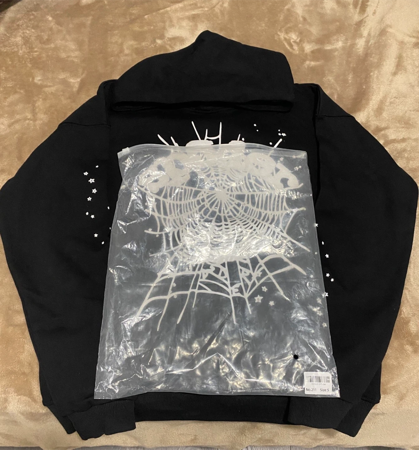 SP5DER OG Web Hoodie (Black) - Size: Small - photo 3