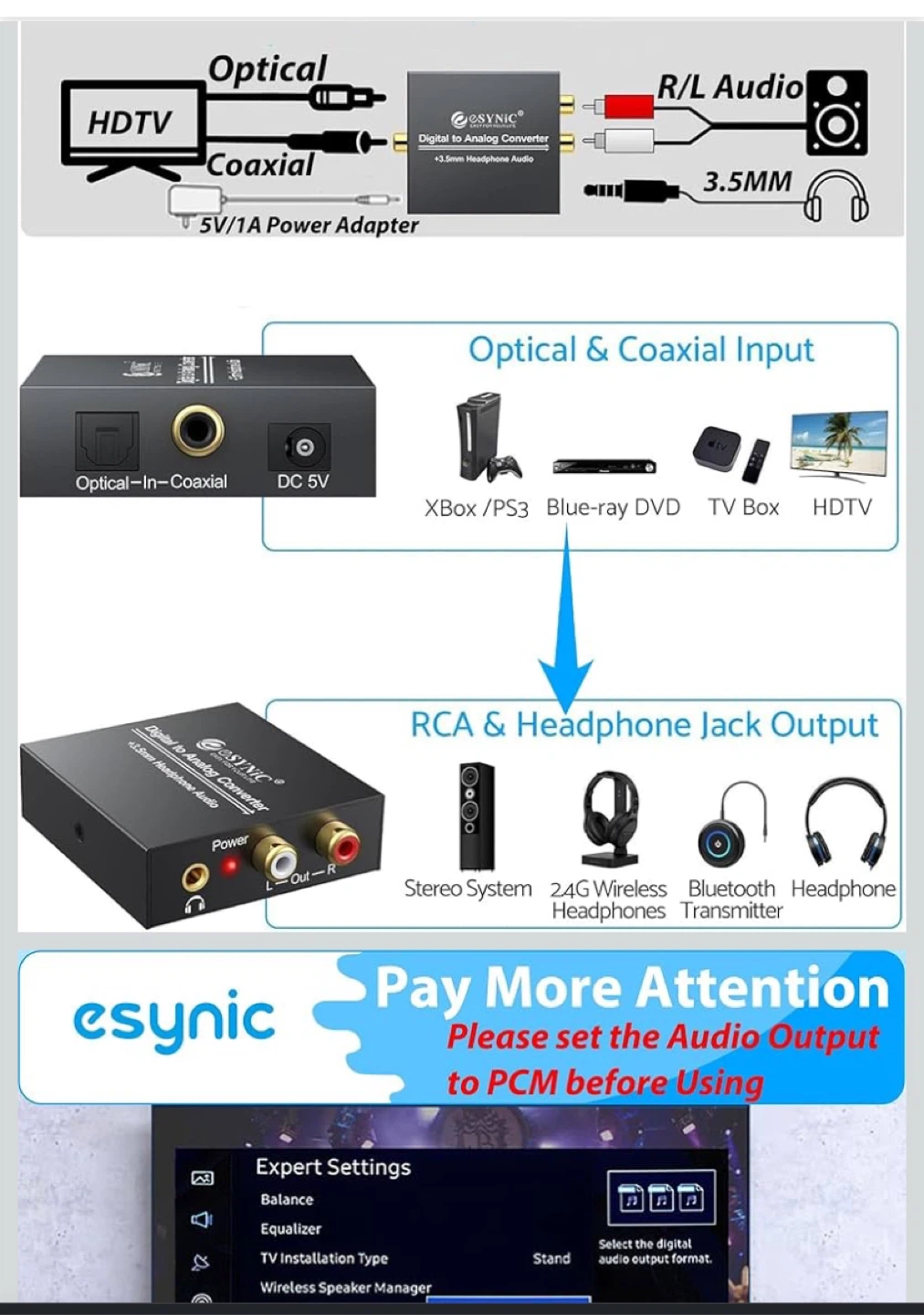 eSynic Digital to Analog Audio Converter