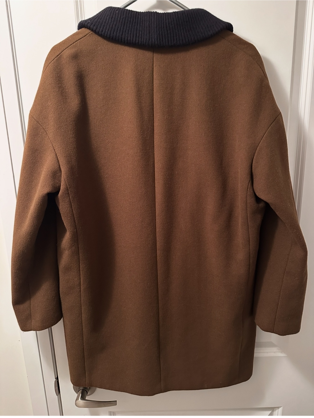 Zara Basic Brown Wool Blend Coat - Size L - photo 2