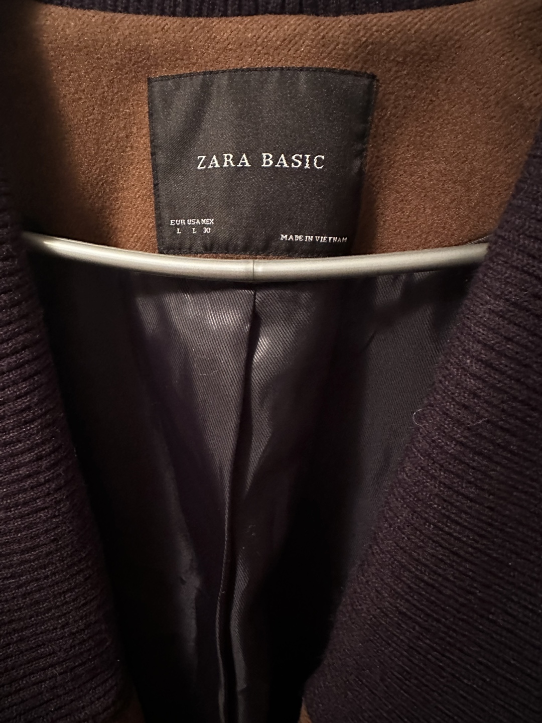 Zara Basic Brown Wool Blend Coat - Size L - photo 3