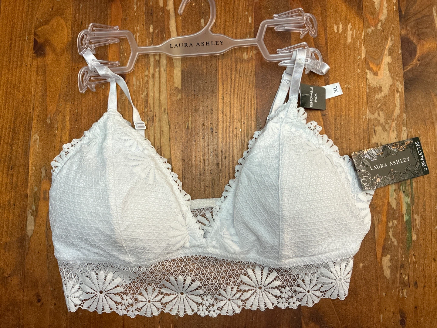 New Laura Ashley Bralette - White, XL