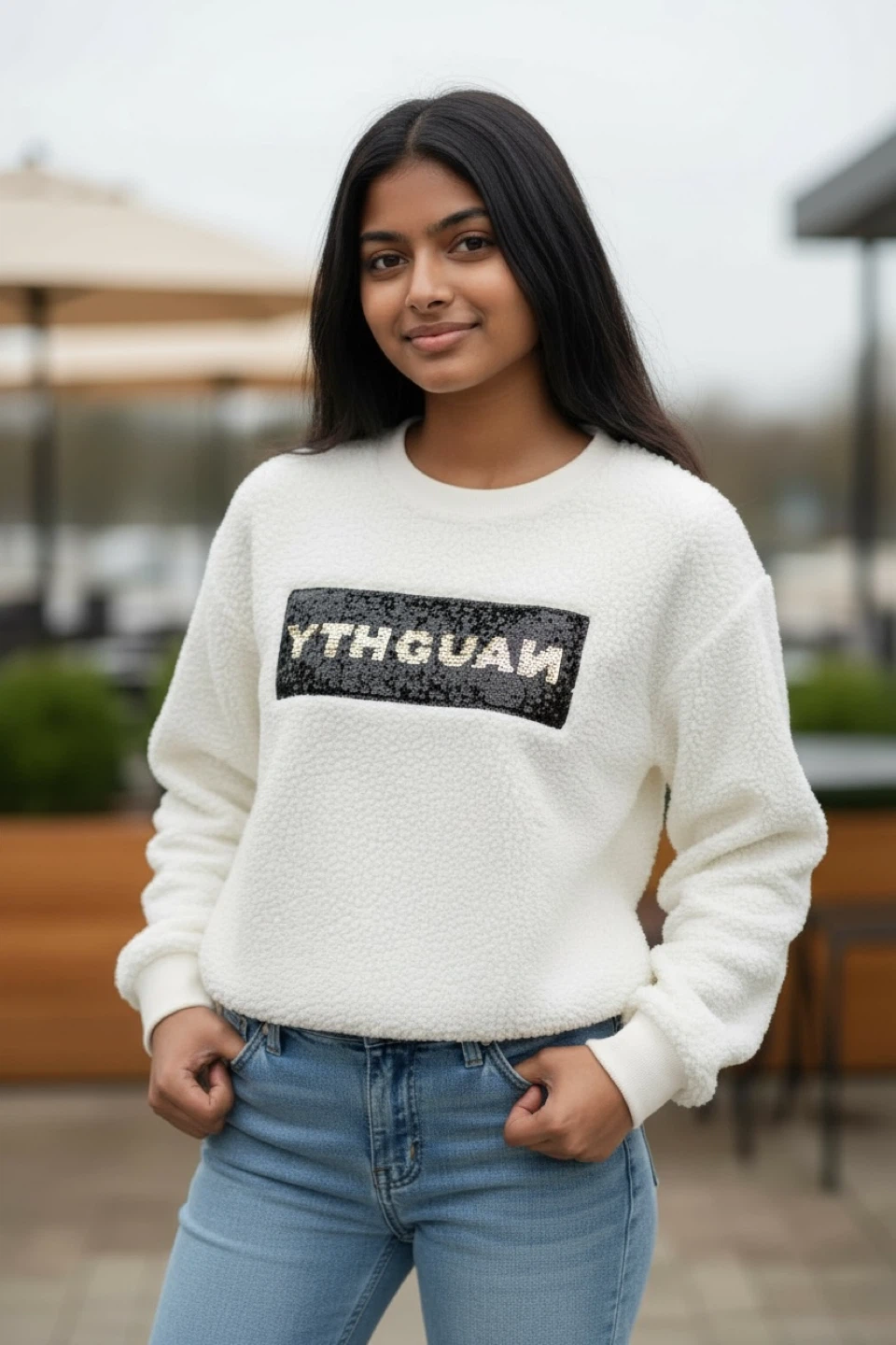 White “Naughty/Nice” Sweater