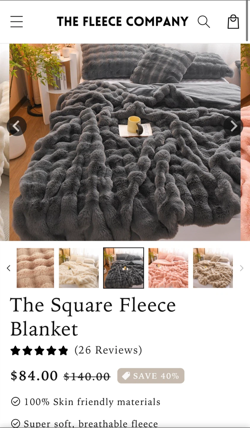 The Fleece Company Square Fleece Blanket