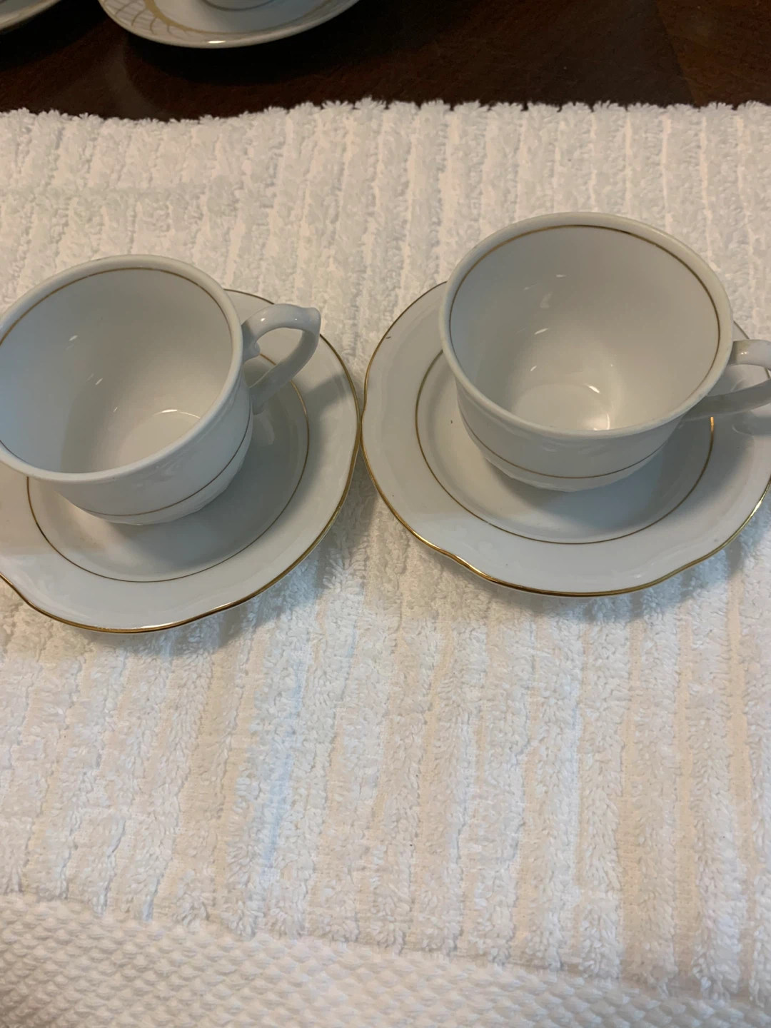 White Teacups with Gold Trim