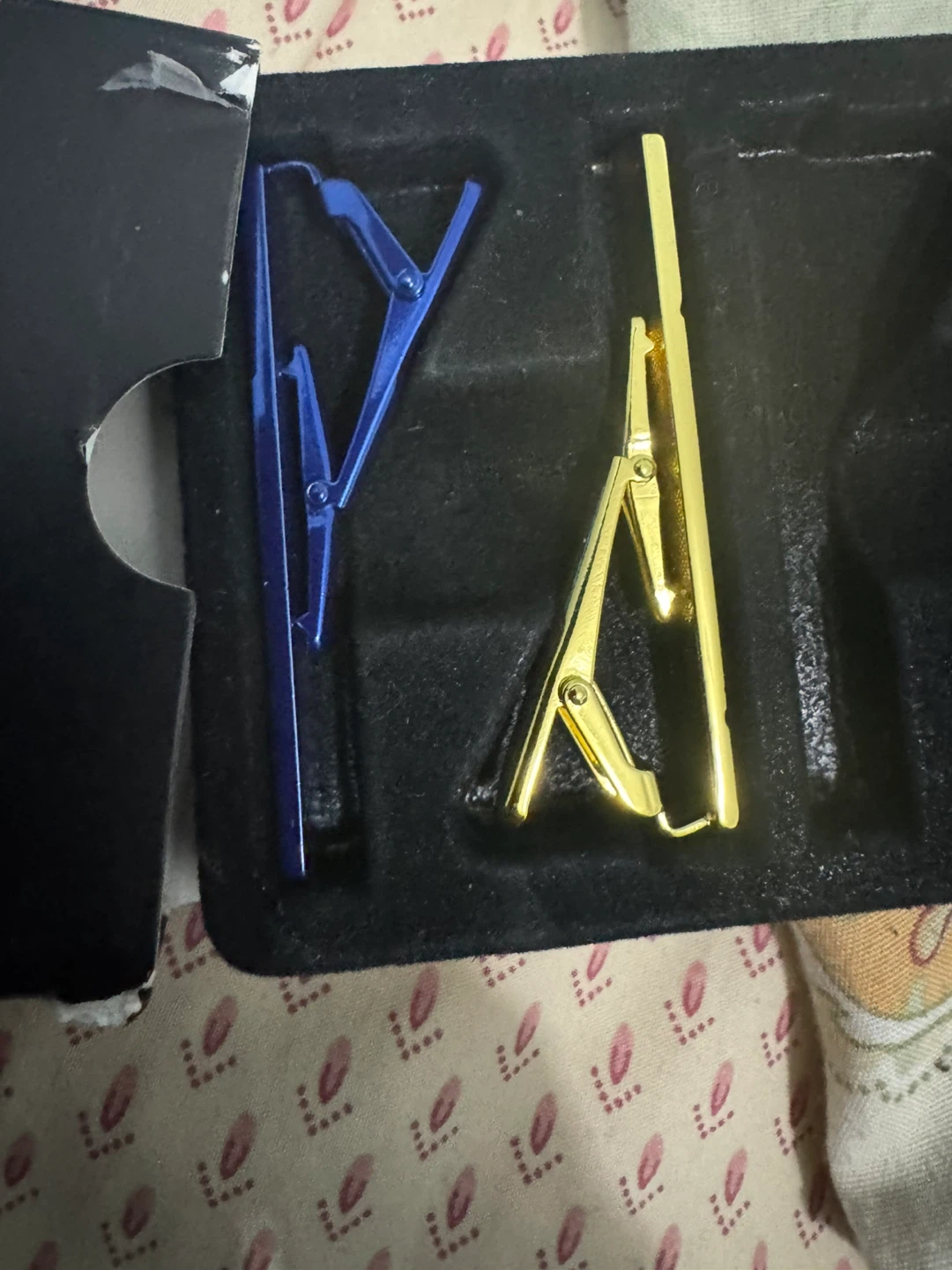 Blue & Gold Tie Clips Set - photo 2