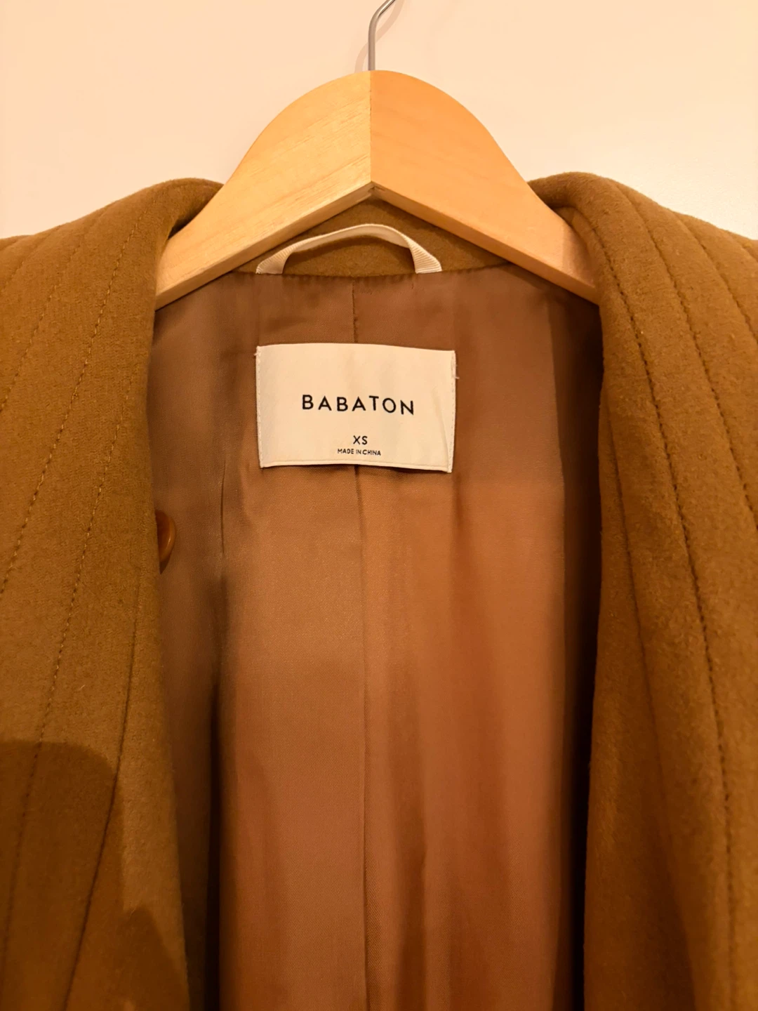 Babaton XS Wool Coat - Caramel Brown - photo 3