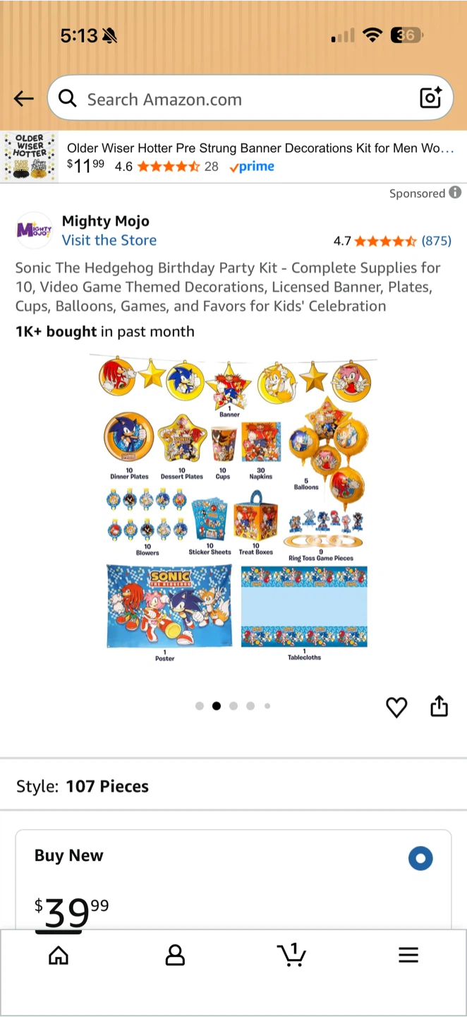 Sonic the Hedgehog Birthday Party Kit - 107 Pieces - photo 3