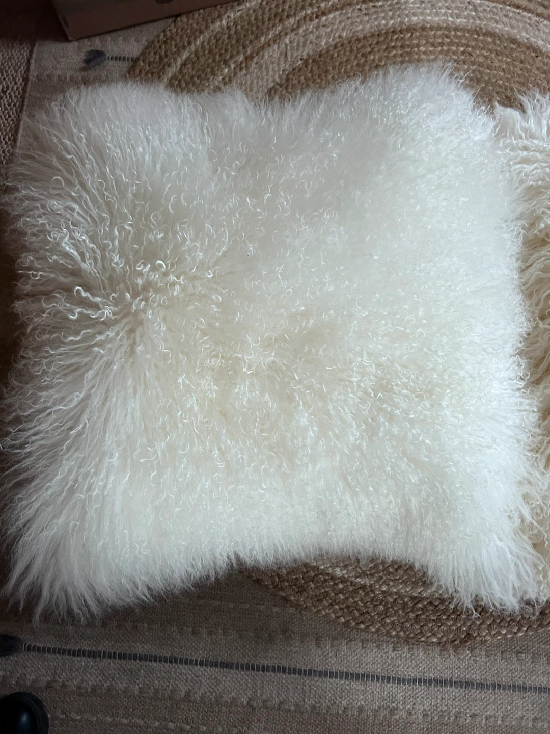 West Elm Mongolian Lamb Fur Pillows – Set of 3 (24”) - $450 - photo 4