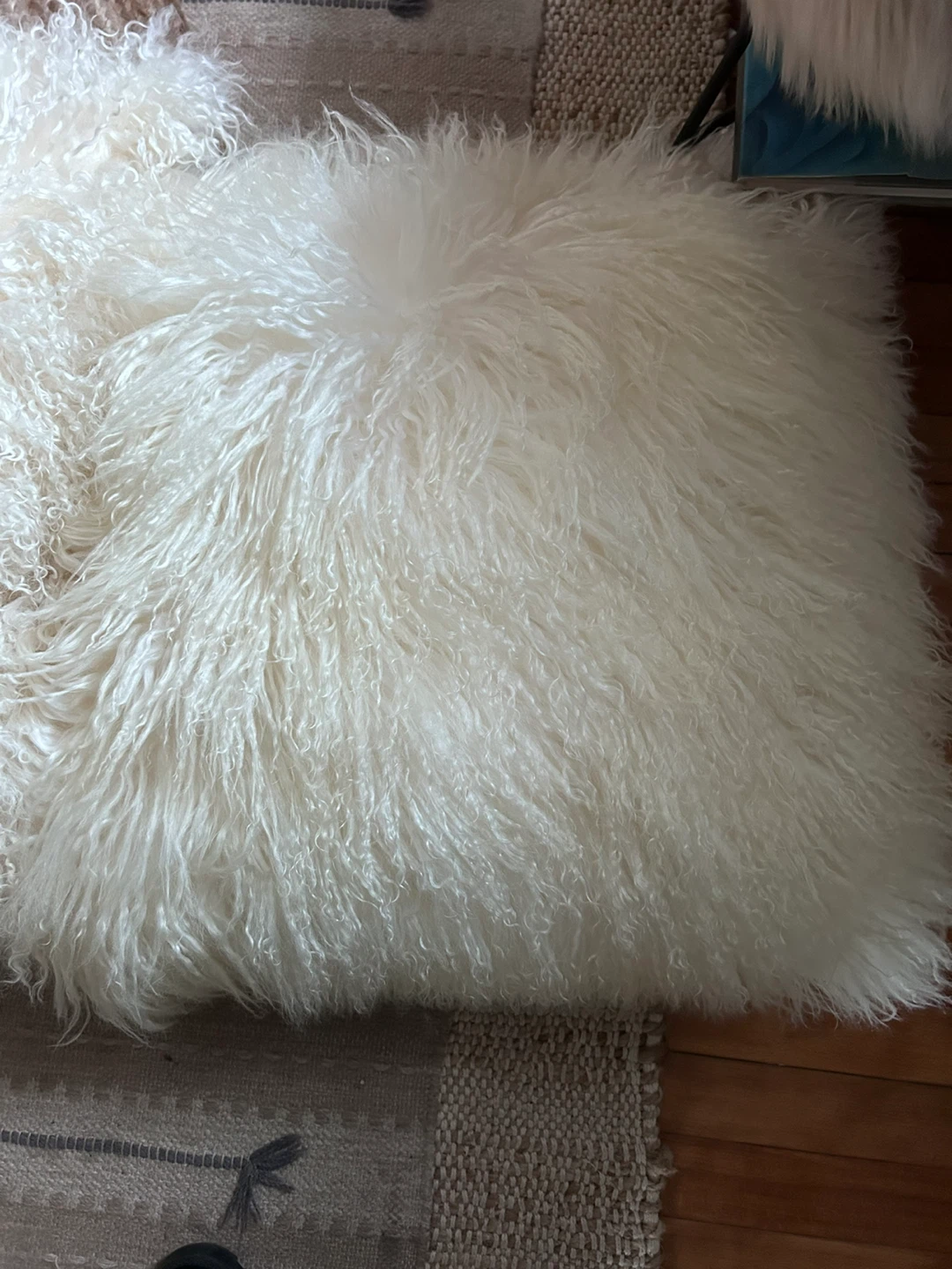 West Elm Mongolian Lamb Fur Pillows – Set of 3 (24”) - $450 - photo 2