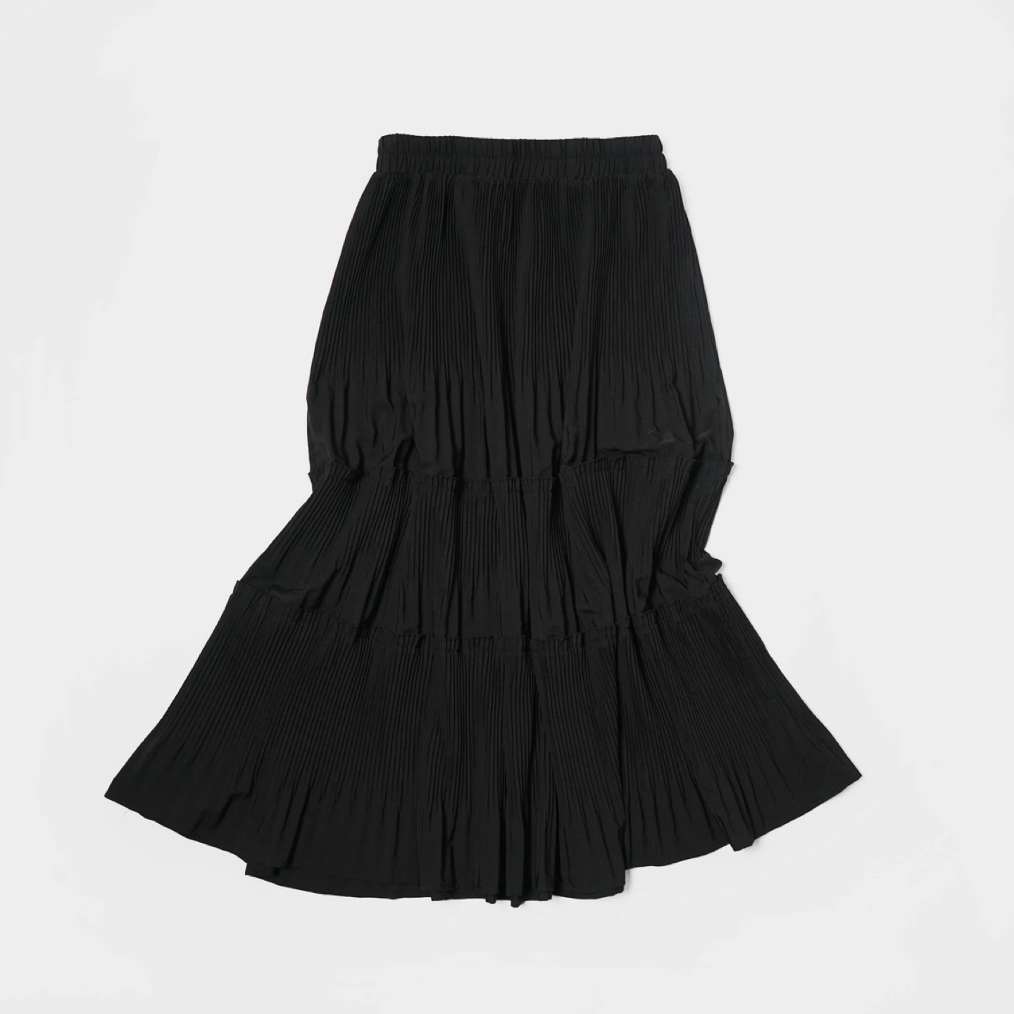 Dazy Black Pleated Flare Skirt