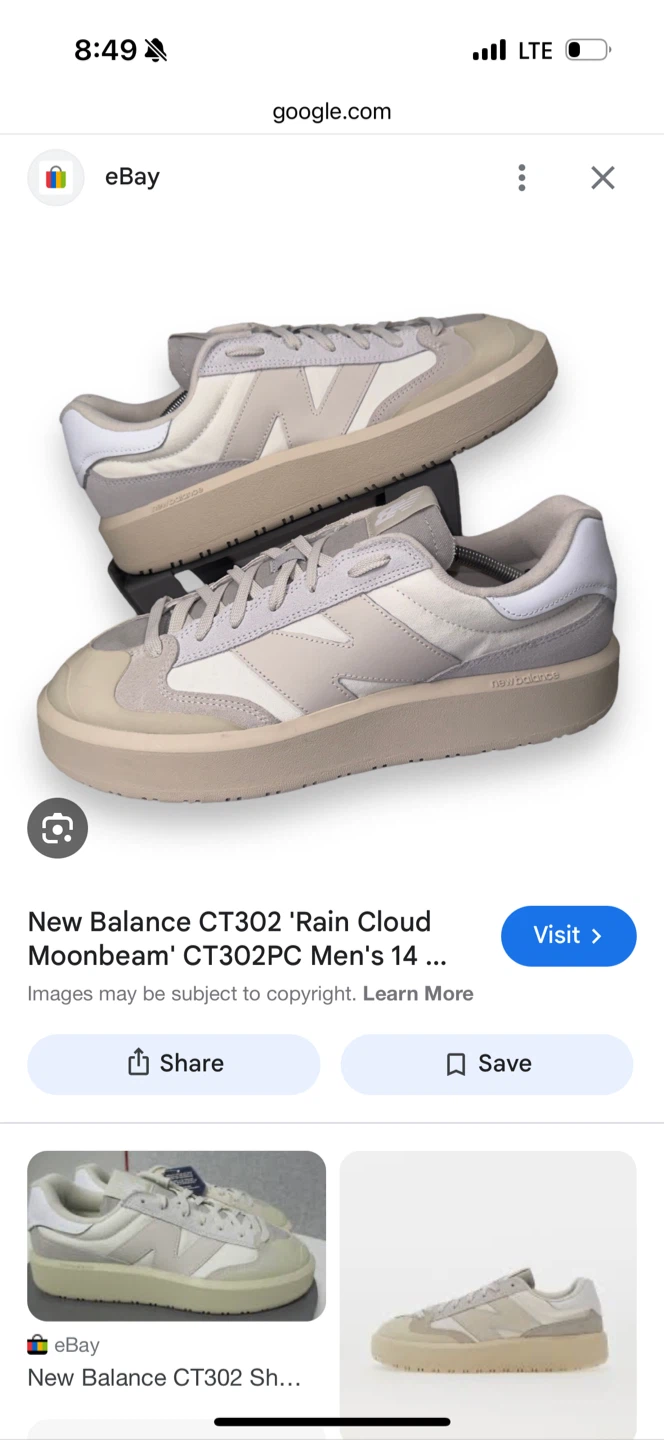 New Balance CT302 'Rain Cloud Moonbeam' Men's Size 14