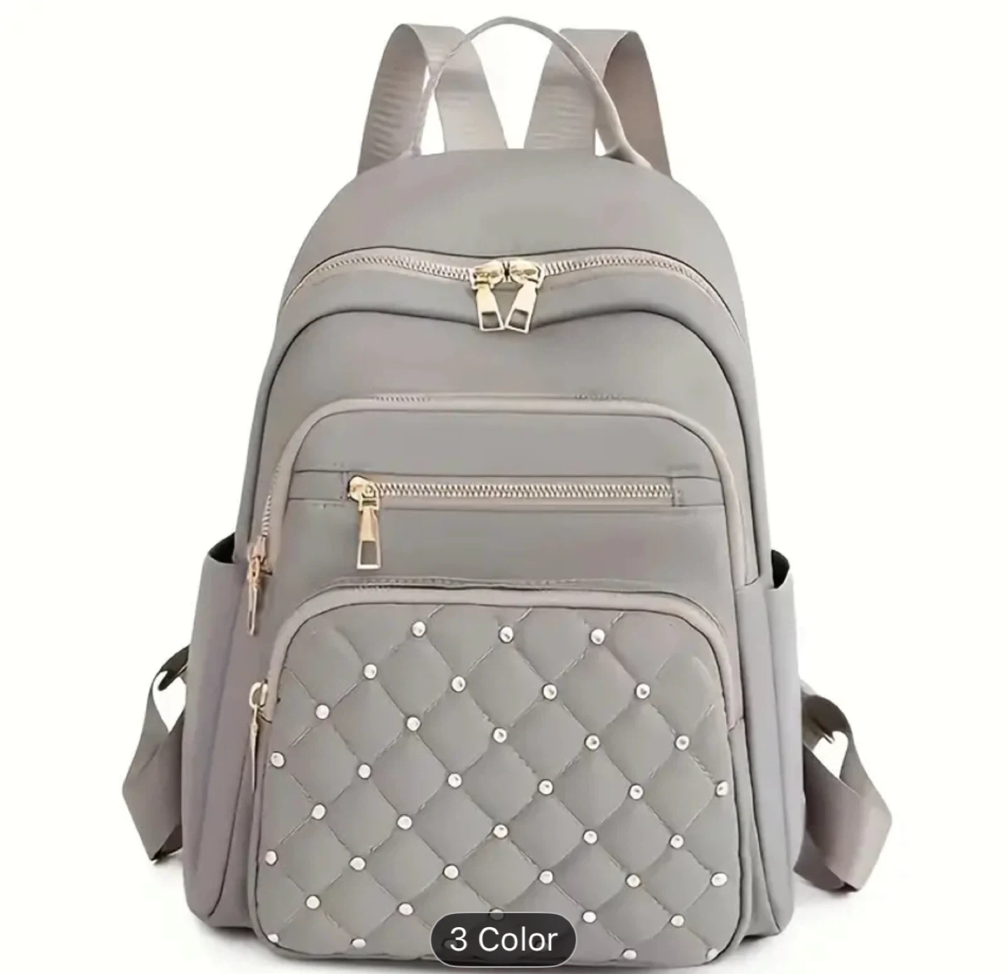 Gray  Quilted Backpack - Stylish & Functional - photo 2
