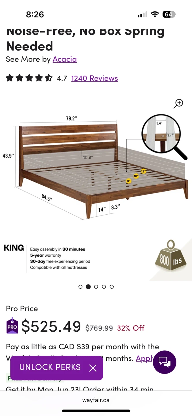 King size bed frame - photo 2