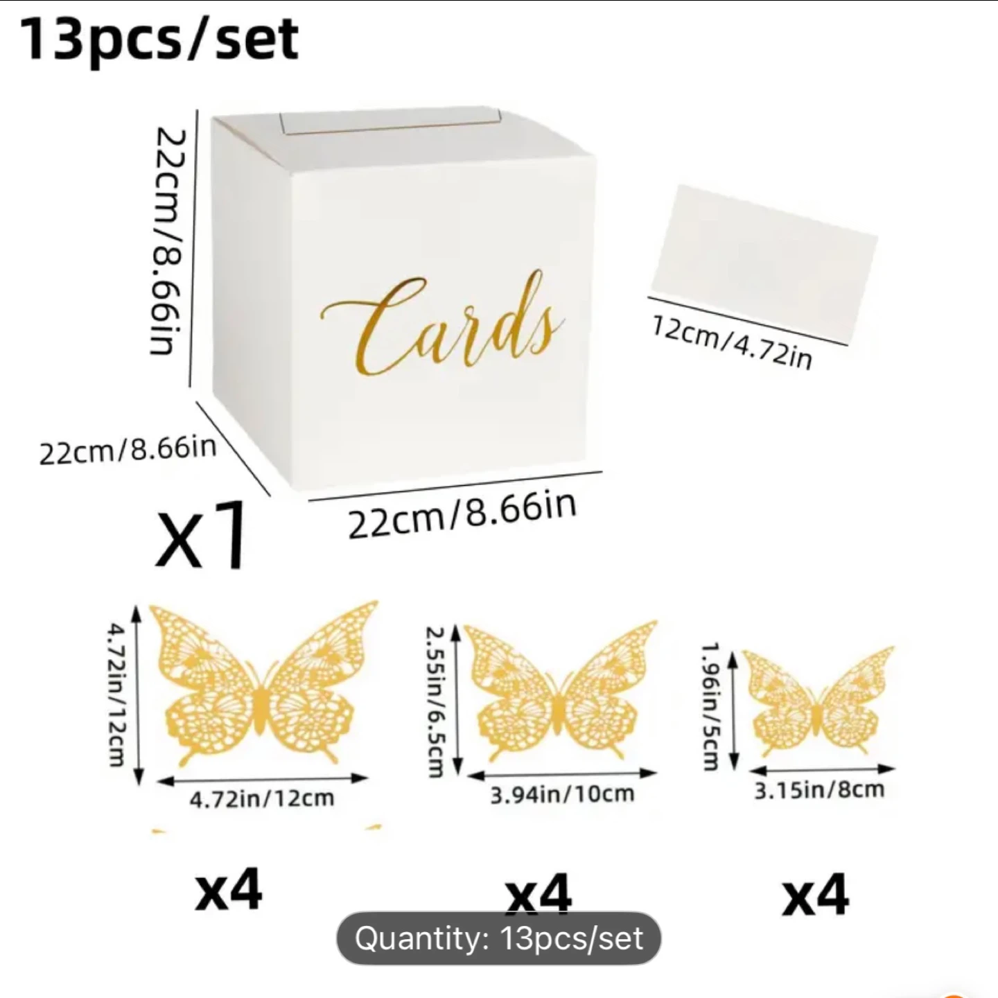 White & Gold Card Box - photo 3