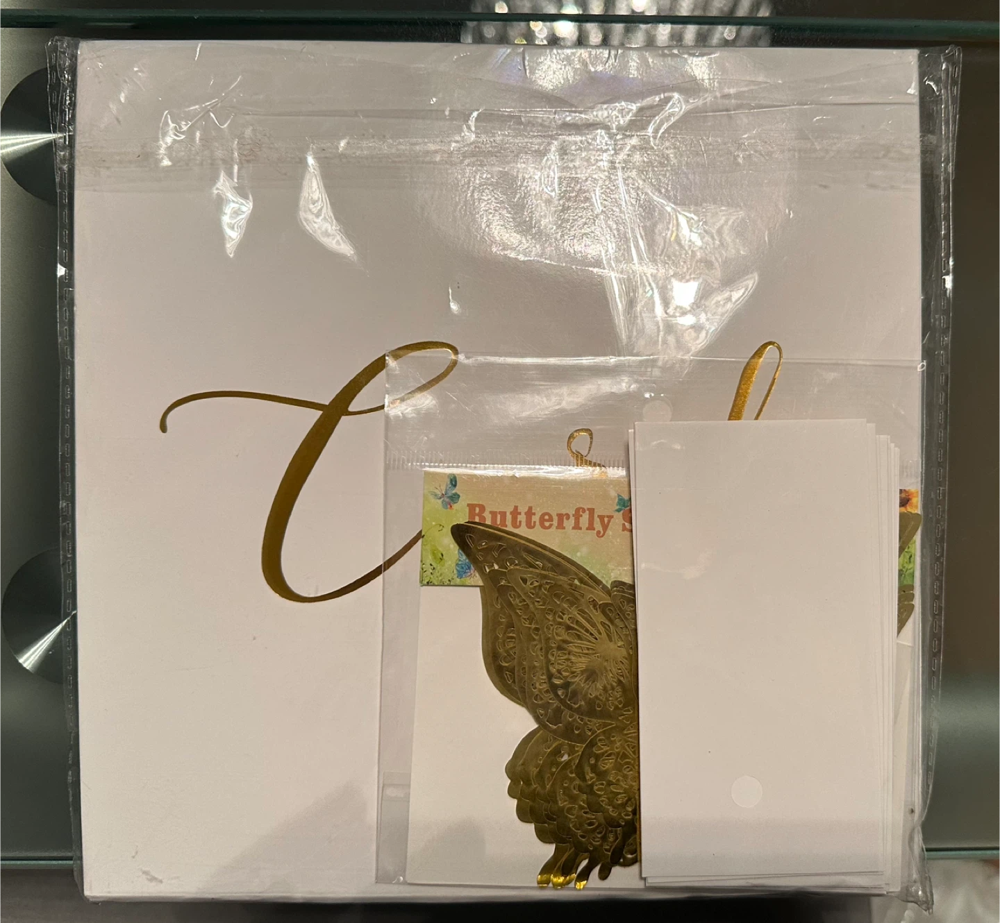 White & Gold Card Box