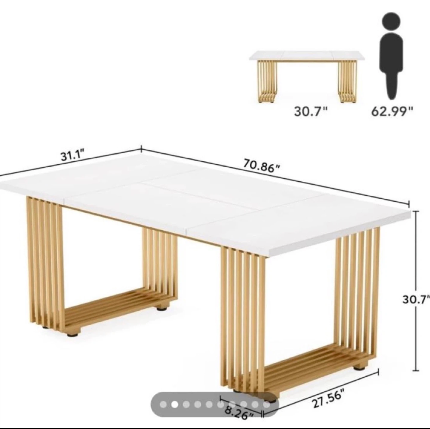 White & Gold Dining Table - photo 3