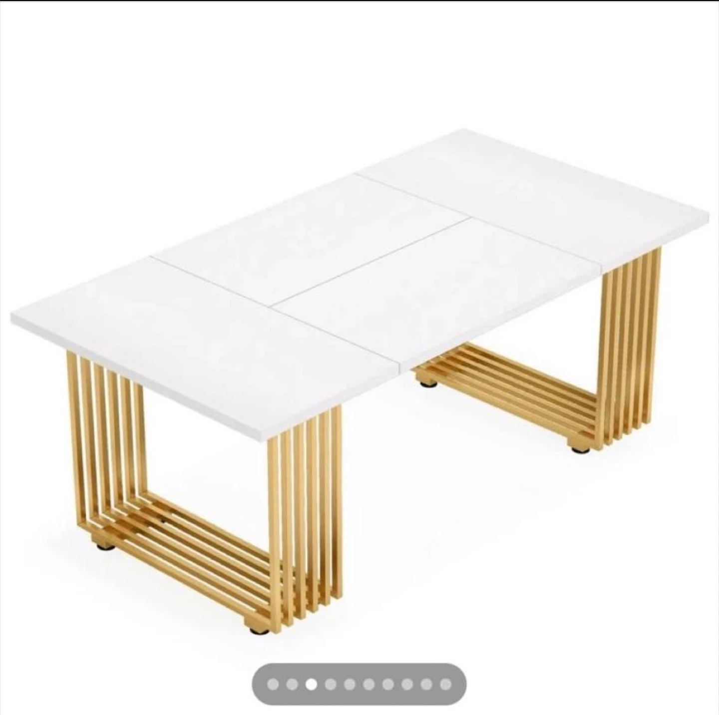 White & Gold Dining Table - photo 2