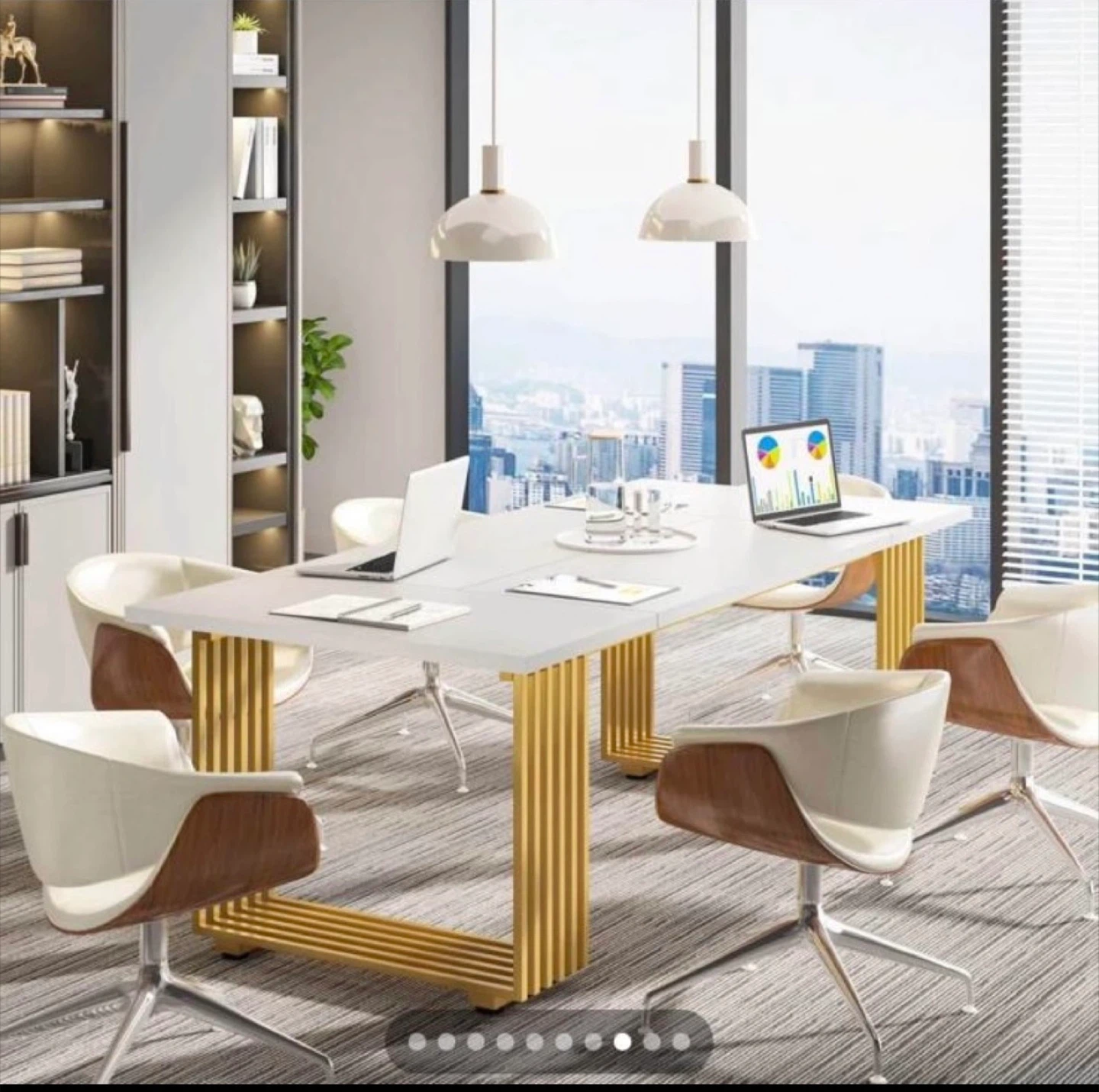 White & Gold Dining Table - photo 5