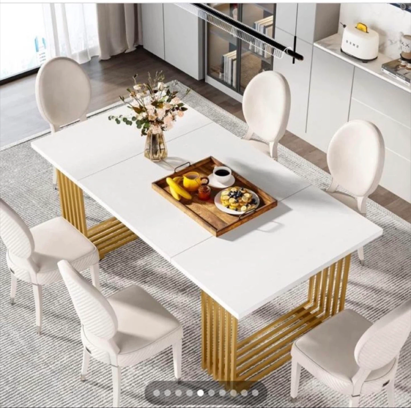 White & Gold Dining Table - photo 4