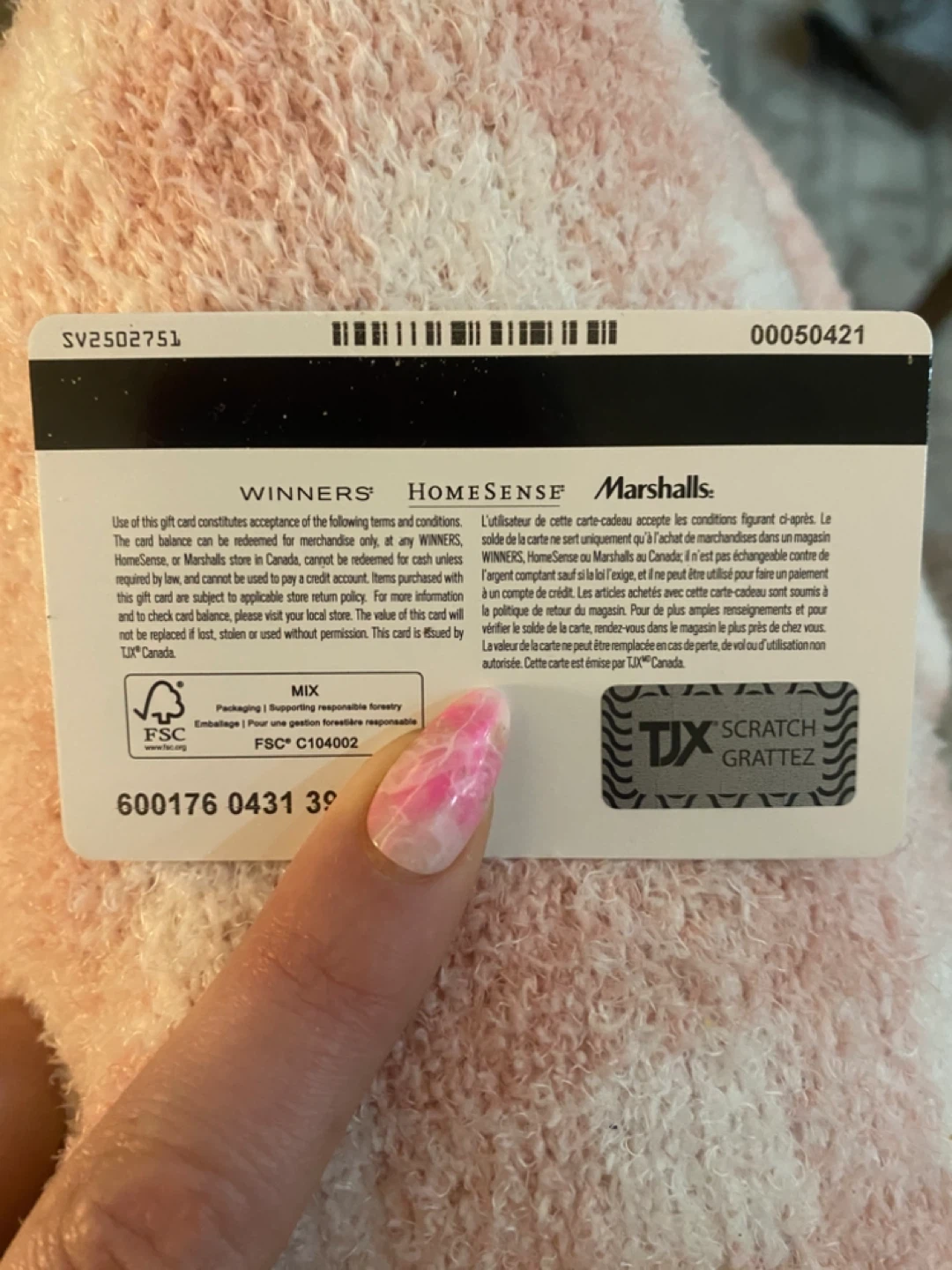 100$ Winners HomeSense Marshalls Giftcard - photo 2