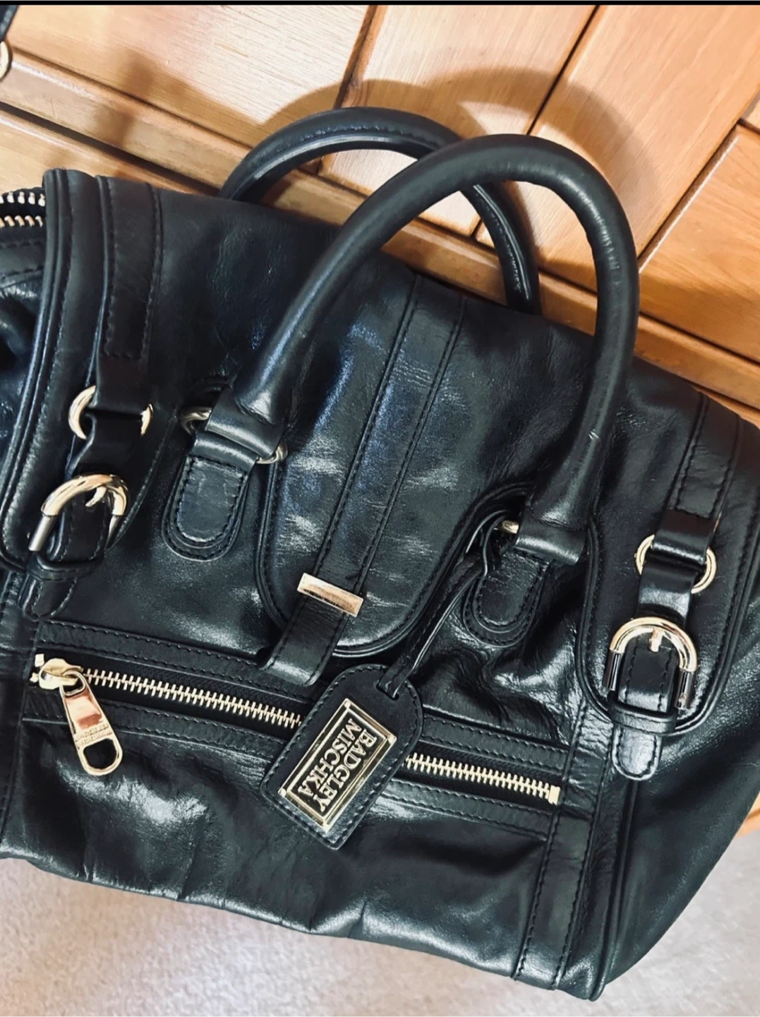 Badgley Mischka Leather handbag: $1000 retail