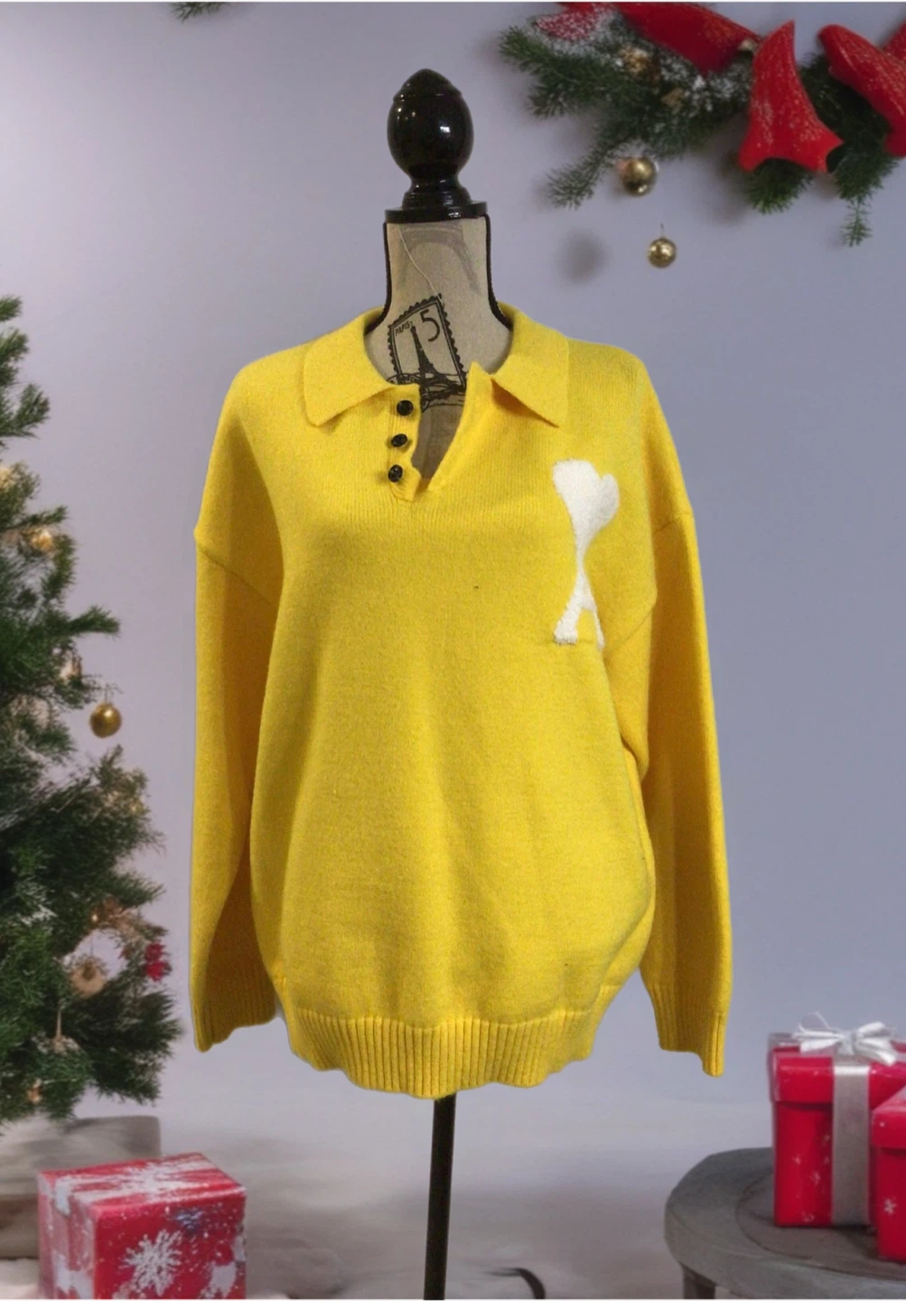 Ami de Coeur Yellow Polo Sweater