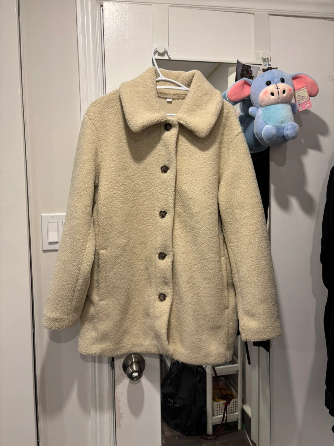 Beige Teddy Button-Up Coat - photo 3