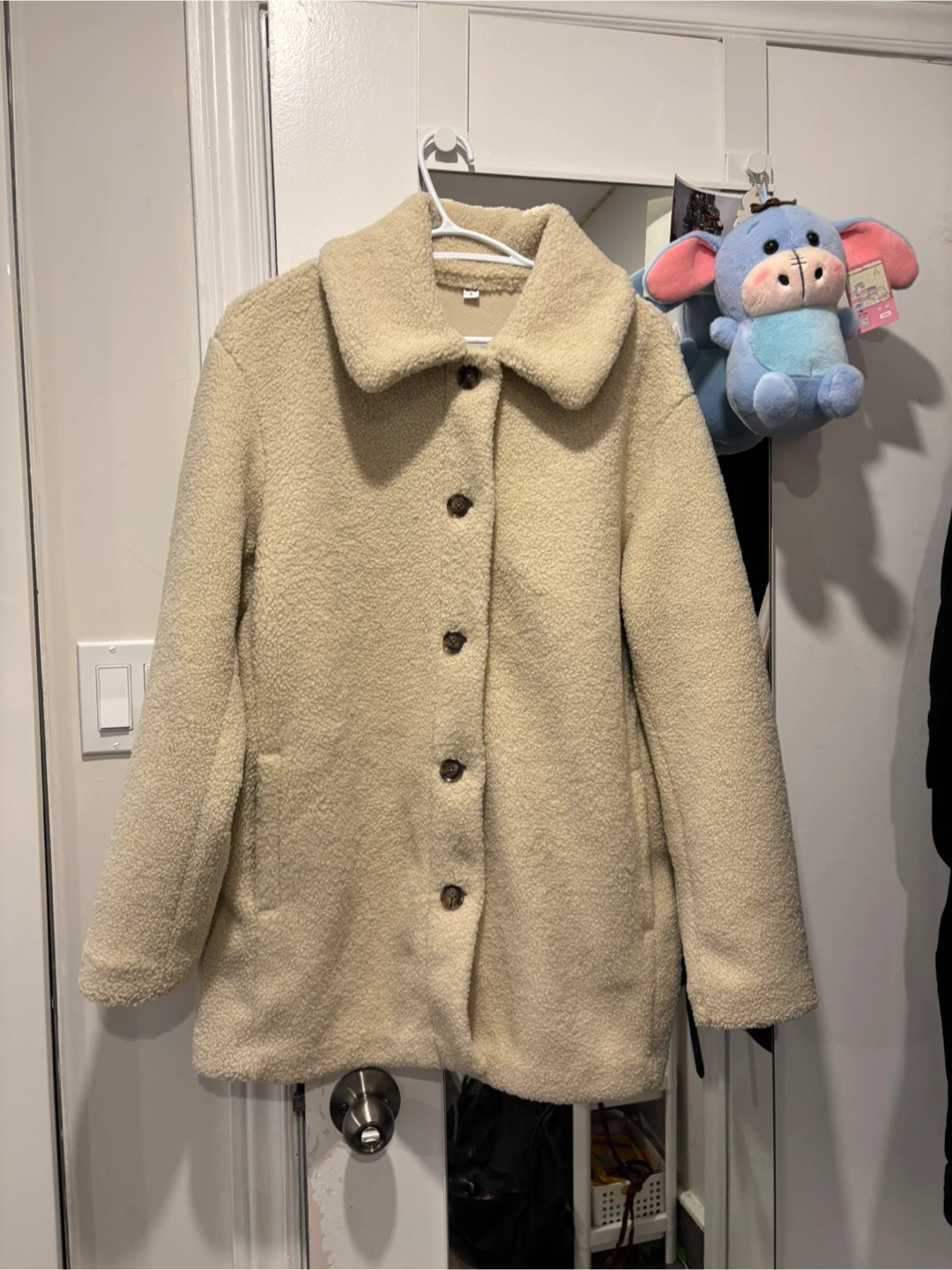 Beige Teddy Button-Up Coat - photo 4