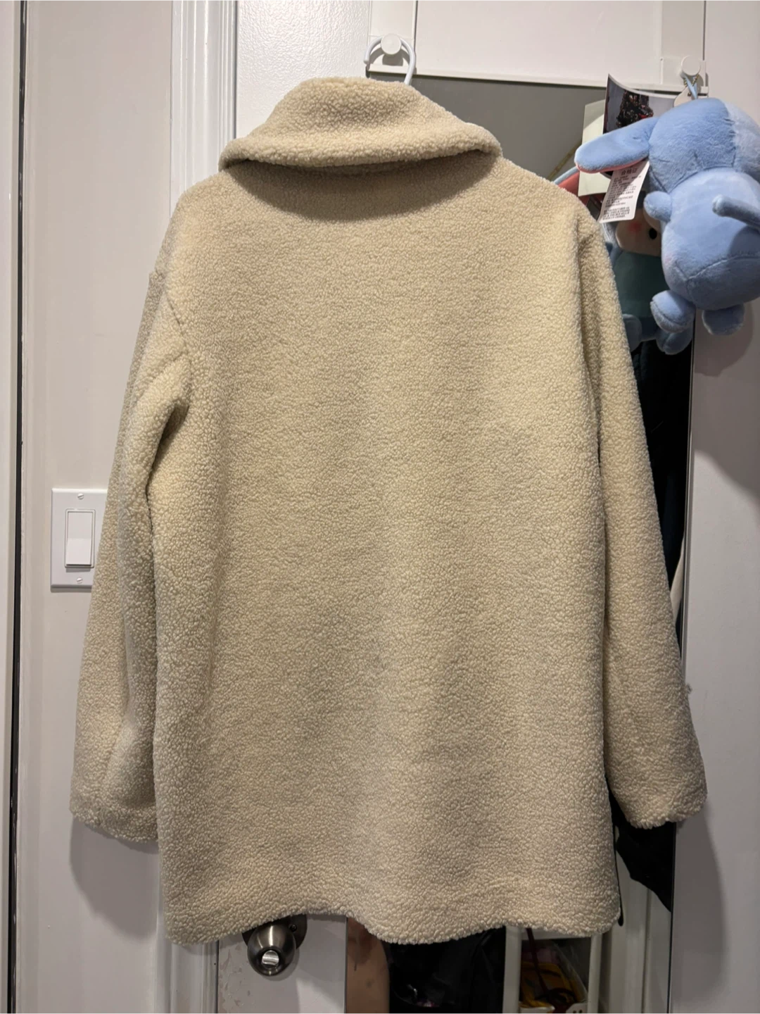 Beige Teddy Button-Up Coat - photo 5