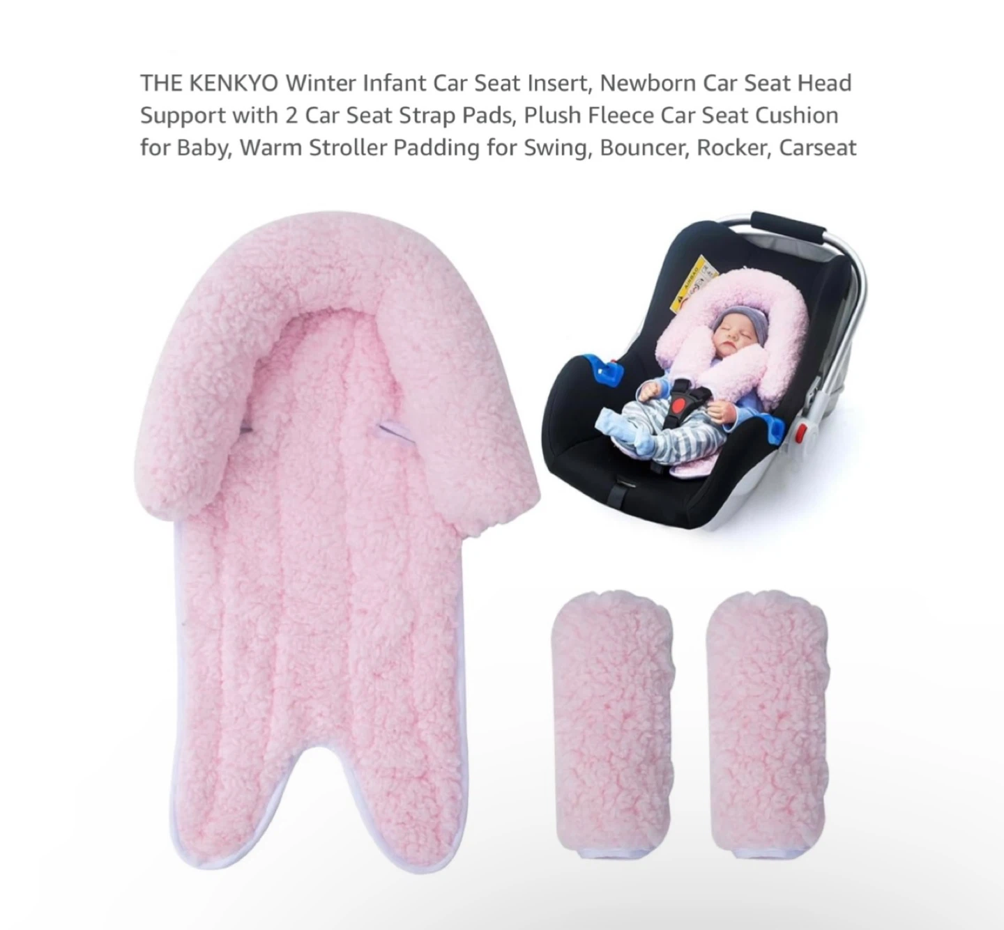 New THE KENKYO Baby Car Seat Insert - Pink