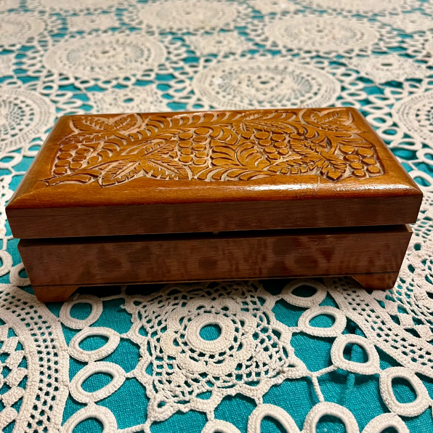 Vintage Hand-carved Dresser Box
