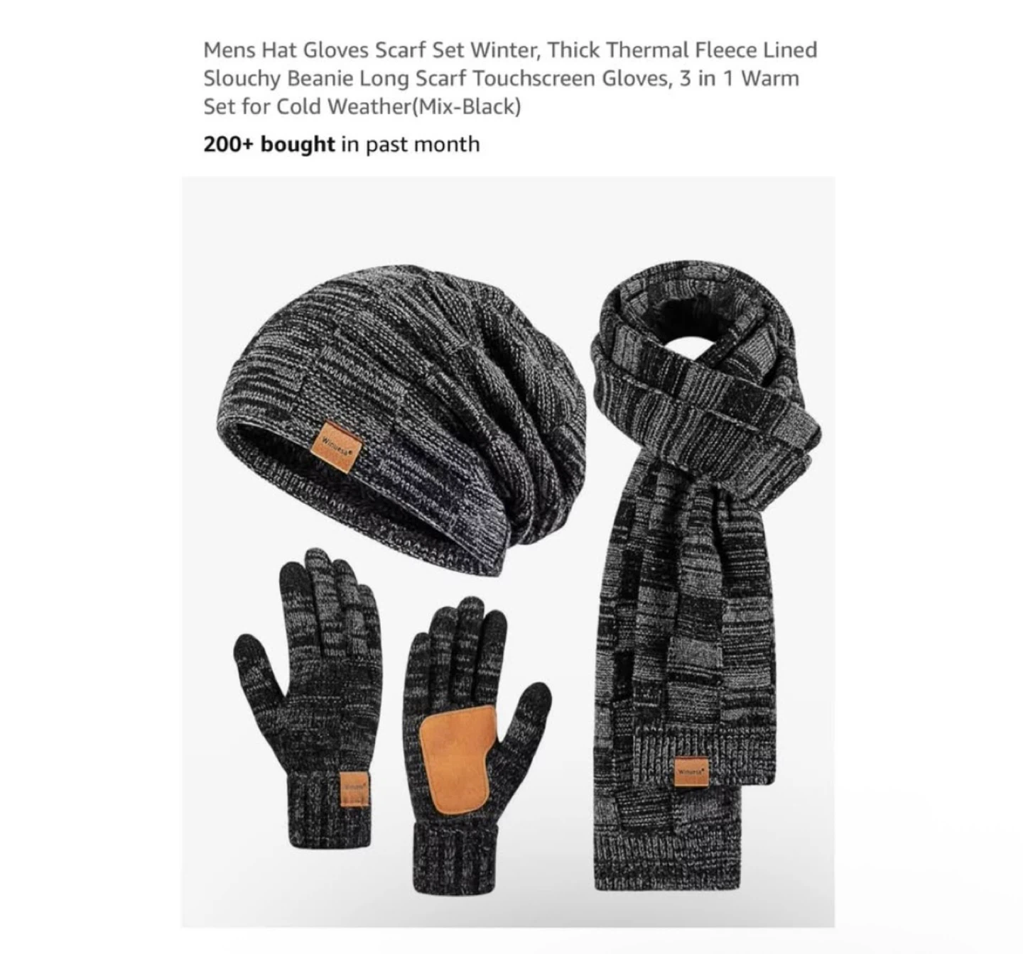 Brand new Mens Hat Gloves Scarf Set Winter
